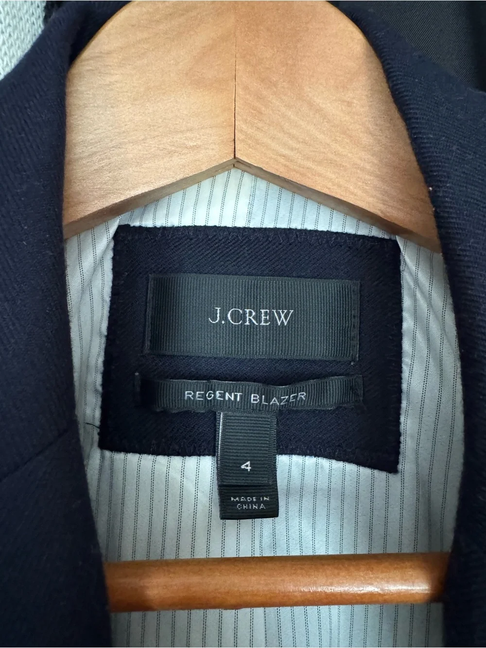 100% Wool J. Crew Dark Navy Single-Button Blazer - Vintage Shop